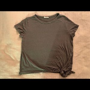 Olivia Rae Olive Stripped Shirt